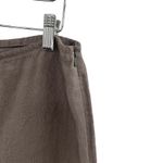 Eileen Fisher Pants Cropped Linen Side Zip Beige Tan Brown Size Medium Photo 2