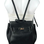 Urban Expression Urban Expressions Black Pebble Faux Leather Vegan Kelly-style Backpack One Size Photo 0