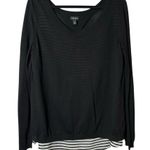 Torrid  Black Open‎ Back Sweater Layered Over Black/White Tank #10254291 1/1X Photo 0