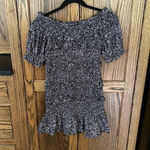 Olivaceous  Purple Floral‎ Print Tiered Ruffle Smocked Mini Dress Medium Photo 3