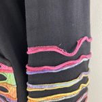 Y2K 90’s Black Rainbow Psychedelic Rip N Tear Wide Bell Sleeve Full Zip Hoodie Size L Photo 6