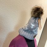 Eddie Bauer  light grey and Ivory Beanie with Pom Photo 1