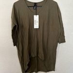 Bobi  Green Drop Shoulder Hi Lo Top Relaxed Oversized Tunic Size XS Photo 1