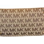 Michael Kors Jet Set brown & tan canvas Logo Tote Handbag satchel shoulder Purse Photo 9