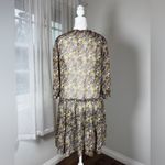 Rewind Sheer Multicolored Drop Waist Long Sleeve Knee Length Dress Photo 5