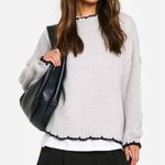 Boohoo  Contrast Stitch Oversized Jumper Knit Sweater Photo 0