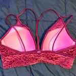 PINK - Victoria's Secret Lightly Lined Maroon Velvet Bralette Photo 2
