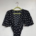 House of Harlow  1960 x Revolve Black Polka Dot Harper Mini Wrap Dress Sz XS Photo 2