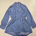 superdown Kaycie Drape Neck Romper in Blue XXS Photo 2
