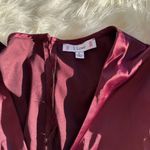 Never miss out Burgundy Peplum Blouse size Large Red Photo 6