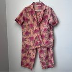 La Cera Cotton Print Pj Set in Peach Size Large Pink Photo 1