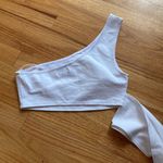 Urban Outfitters One Shoulder Tie Waist Tank Top in White Taylor Swift Eras Tour Photo 6