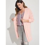 Torrid  Open Front Stich Detail Duster Cardigan Sweater Baby Pink 3X Photo 3