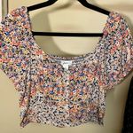 Japna  Blue and Pink Puff Sleeve Crop Blouse Photo 11