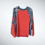 easel Size S  Mixed Print Paisley Jersey Top in Boho Red Photo 3