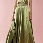 Free People Look Into The Sun Satin Cutouts Halter Gown Maxi Dress XL Photo 0