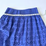 Jennifer Grace Jennifer & Grace Blue Eyelet Tiered Maxi Skirt L NWT Cotton Smocked Waist Boho w/ Pockets Photo 7