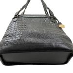 Brahmin Vintage Black Embossed Croc Leather Double Strap Bucket Shoulder Bag Photo 5