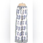 Nicole Miller  Linen White and Blue Paisley Trousers Photo 2