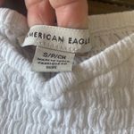 American Eagle White eyelet puff sleeve smocked top mini dress size S Photo 6