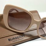 Burberry 52mm Gradient Square Ladies Logo Sunglasses Beige NWT Photo 5