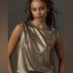 Anthropologie New with tag Porridge Shine Muscle Tee Gold Size XL Photo 3