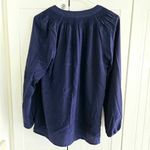Lilly Pulitzer  Elsa True Navy Coastal Silk Blouse Size XS Photo 4