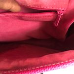 Pink and cream woven straw wicker floral hand bag purse satchel Measurement in pictures Photo 2