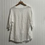 Tempo Paris M/M 100% Linen Tunic Coastal Grandma Frayed Hem Made in Italy Photo 1