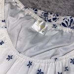 Siren Lily White and Navy Floral BoHo peasant style Tunic Top Tie Sleeve Size XL Photo 4