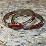 Red and Clear Crystal Indian Style Bangles Photo 2
