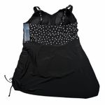 Trimshaper Swim Dress Women's Size 18 Black White Adjustable Skirt One Photo 2