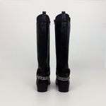 Unisa NWOT  Faux Leather Knee-High Riding Boots with Back Chain in Black Size 8M Photo 5
