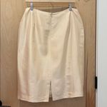Maggy London Pencil Skirt 100% Silk Cream Knee Length Size 12 Photo 1