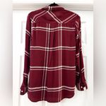 Old Navy  Classic Shirt button down long sleeve flannel plaid shirt Crimson Photo 3
