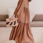 ELF HANDMADE long sleeve Thalia tiered midi dress Orange Size XXL Photo 2