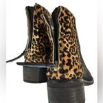 Sperry Maya Belle Black Leather calf hair Leopard Print Chelsea Ankle Boots 8.5 Photo 7