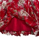 ICE Vintage 100% Silk Midi Skirt WhimsyGoth 90s Y2K Fairy Floral Red Size 12 Photo 5