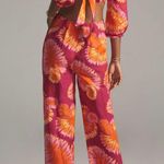 Farm Rio  Anthropologie linen blend Tie Back Cut out Jumpsuit size Medium Photo 1