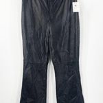 Free People  Faux Leather Pants Size 10 Sasha Cropped Crop Black Vegan Flare NWT Photo 0