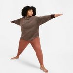 Nike Yoga Luxe Cover Up Mock Neck Chocolate Brown Size S Athletic Photo 1