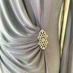 R & M Richards Ethereal Celestial Gray Silver Goddess Cape Formal Prom Dress 16 W Photo 6