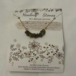 Lauren Spencer Tea Brown Crystal Healing Stones Necklace Gold Photo 0