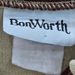 Bon Worth Tan Brown Safari Embroidered Long Sleeve Button Sweater XS Photo 4