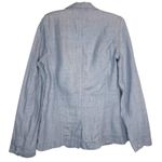 Poetry Blue 100% Linen Lightweight Blazer Jacket Sz 6 Pockets Unlined Lagenlook Photo 1