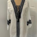 Raga White Navy Embroidered Tunic Cover Up Photo 0