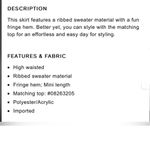 EXPRESS  cream colored high waisted fringe sweater mini skirt size XL Photo 2