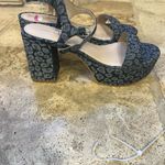 Stuart Weitzman Dancer Mid Block blue denim print Platform Sandals size 8.5 nwot Photo 5