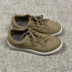 Allbirds  Canvas Pacer Shoes Womens 7 Hazy Beige Tan Tennis Lace Up Photo 3