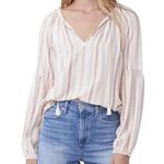 Paige XS Cream, Pink Jovannie Stripe Tassel Peasant Blouse Photo 0